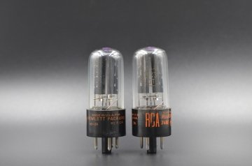 5Y3GT RCA BLACK PLATE SMALL BOTTLE  			