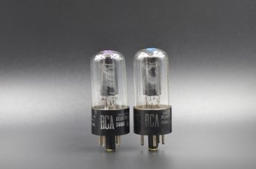 5Y3GT RCA BLACK PLATE SMALL BOTTLE  			