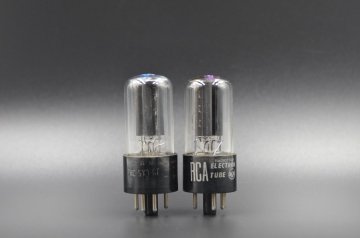 5Y3GT RCA BLACK PLATE SMALL BOTTLE  			