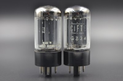 MULLARD GZ34 f32 B DOUBLE HALO PAIR  			